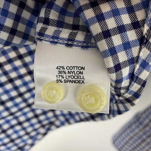 EUC PETER MILLAR Men’s Blue/Blk Plaid Long-Sleeve Button-Down Size M - Picture 7 of 8